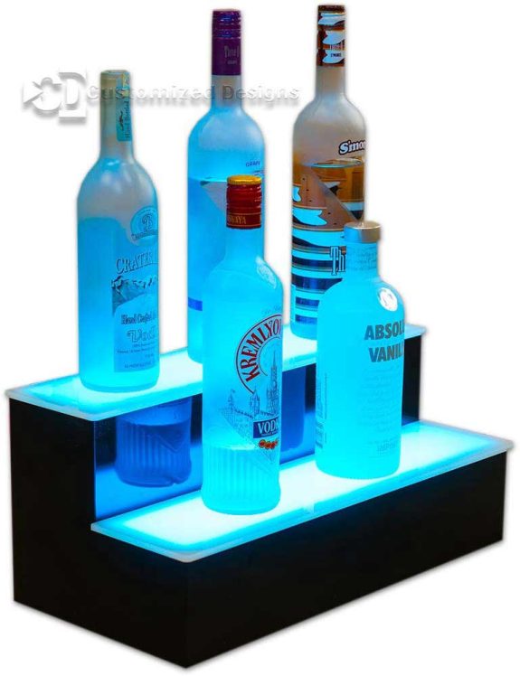 2 Tier Lighted Bottle Display