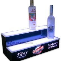 2 Tier Liquor Display w/ Titos Vodka & Makers Mark Logos