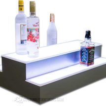 2 Tier 2 Sided Island Bottle Display w/ Stainless Finish