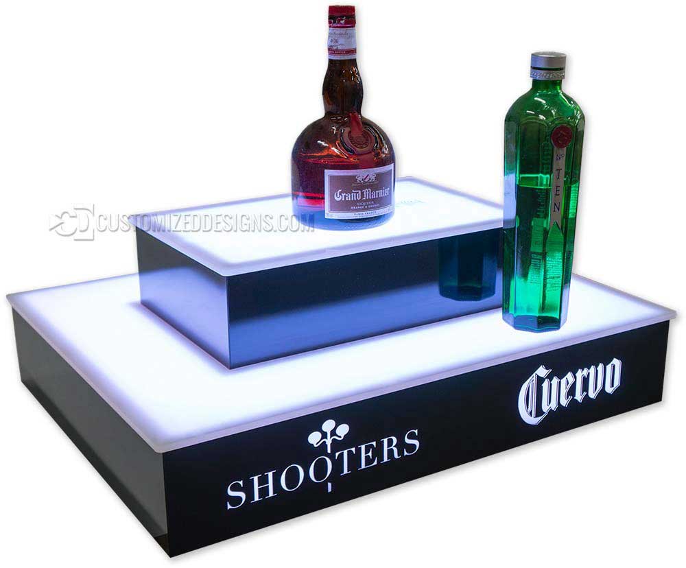 2 Step 4 Sided Island Liquor Shelf w/ Jose Cuervo Logo