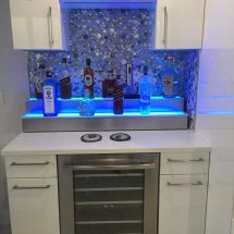 2 Tier Home Bar Display w/ Stainless Steel Finish