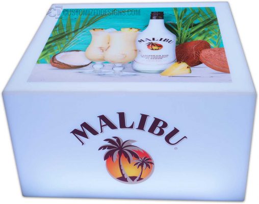 Lumen LED Coffee Table w/ Malibu Rum Branding