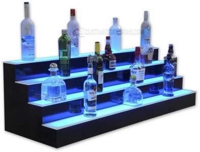 4 Step LED Lighted Liquor Shelves