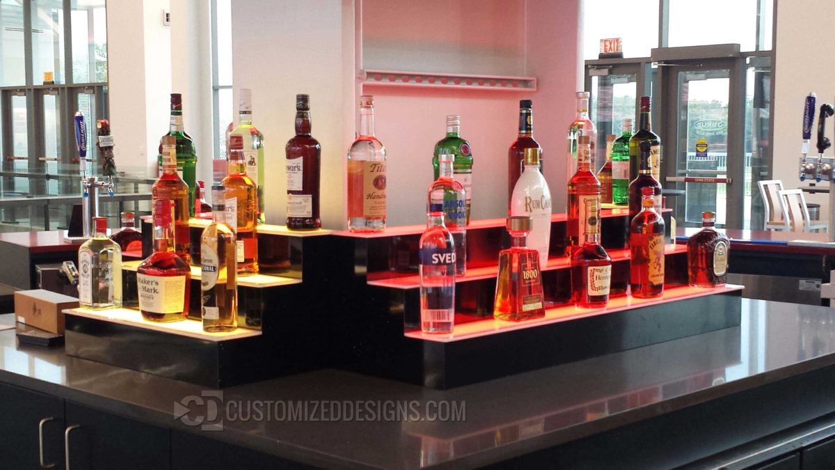 Lighted Liquor Display Shelves 3, Bar Shelving Units