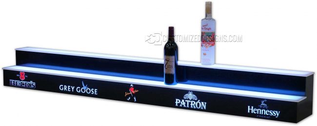 2 Tier Bar Display w/ Liquor Logos