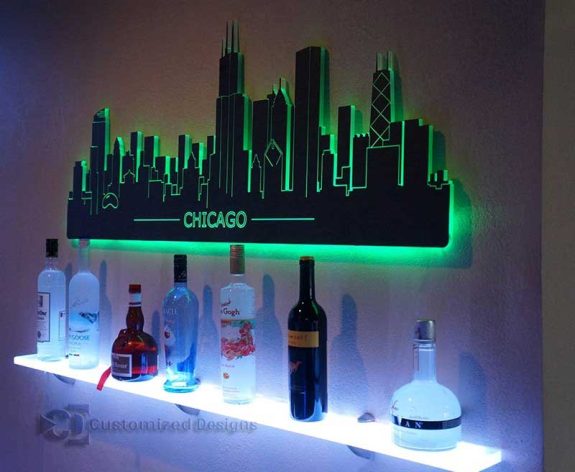 Chicago LED Lighted Skyline Wall Art