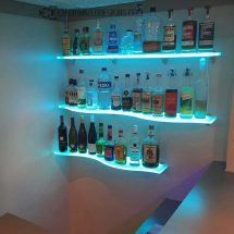 Curved LED Lighted Shelving for Home & Commercial Bars