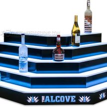 Custom Corner Liquor Display for Alcove Cantina