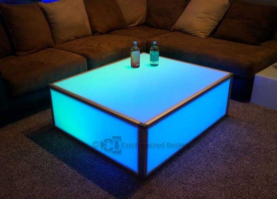 LED Lighted Coffee Table for Events