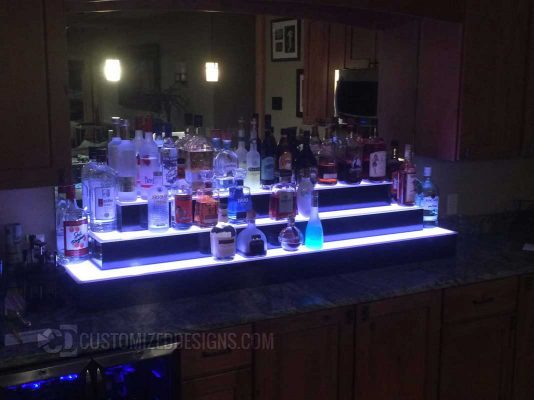 3 Tier Home Bar LED Liquor Shelves