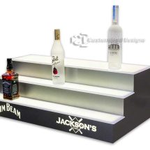 3 Tier 2 Sided Island Liquor Display w/ Stainless Finish