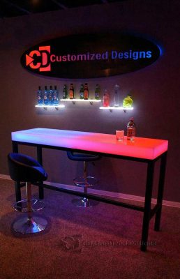 Custom Aurora Series LED High Boy Table