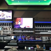 LED Lighted Back Bar w/ LED Shelves & 2 Tier Liquor Displays 4