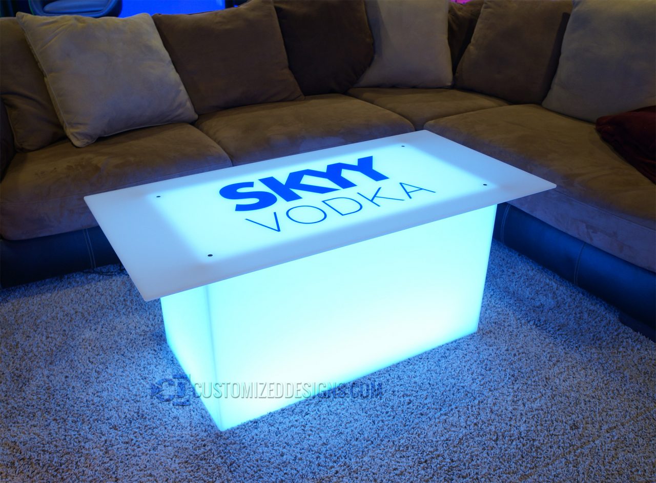 Lumen with Skyy Vodka Logo and 48" x 24" Table Top
