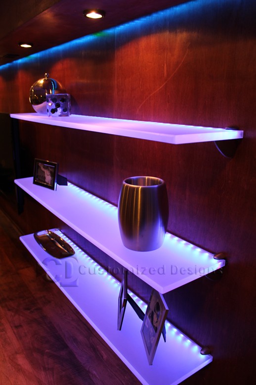Led Illuminated Floating Shelf Home, Light Shelves With Led