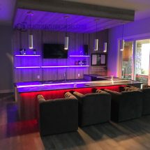 Modern Home Bar with LED Shelves