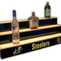 3 Step Back Bar Display w/ Pittsburgh Steeler Logo