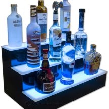 3 Tier Liquor Display w/ Blue Lighting
