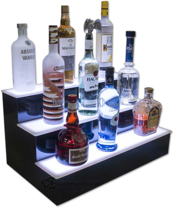 3 Tier Liquor Display w/ White Lighting