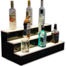 3 Tier Liquor Bottle Display with White LED Lighting
