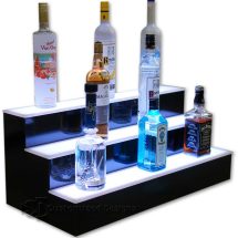 3 Tier Liquor Bottle Display with Bright White LED Lighting