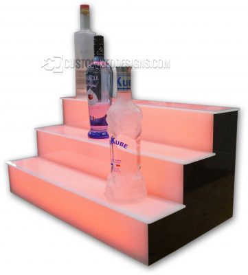 3 Tier Liquor Display w/ Acrylic Lighted Fronts