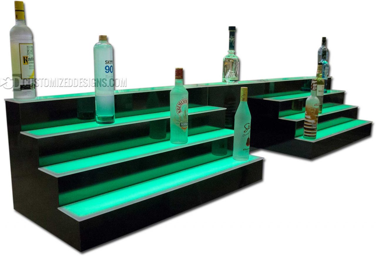 4 Tier Lighted Bottle Display w/ POS System Opening