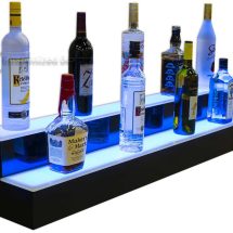 2 Tier Lighted Liquor Shelving w/ Blue Lights