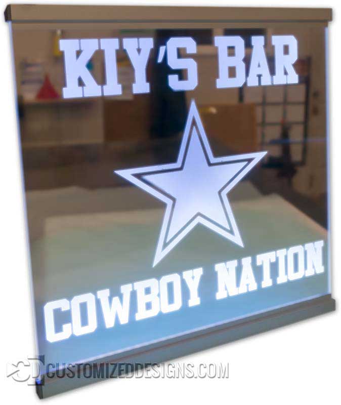 Cowboys Theme Edge Lit Sign