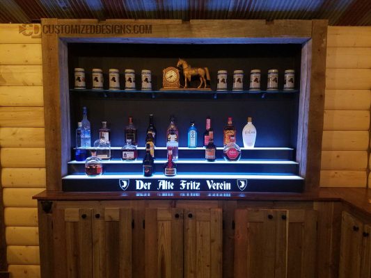 German Themed Home Bar Display
