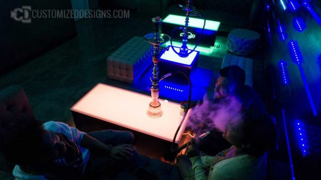 Hookah Lounge Tables with LED Lighting