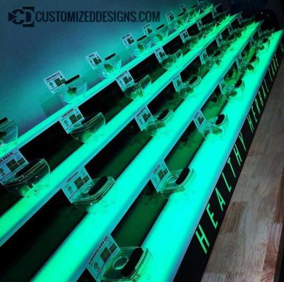 Lighted Cannabis Display Shelving