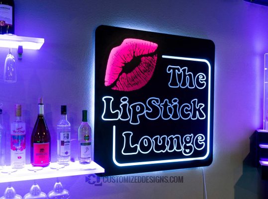 Lipstick Lounge LED Backlit Sign