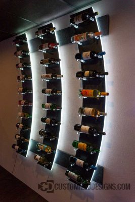 Modern Lighted Wine Bottle Rack