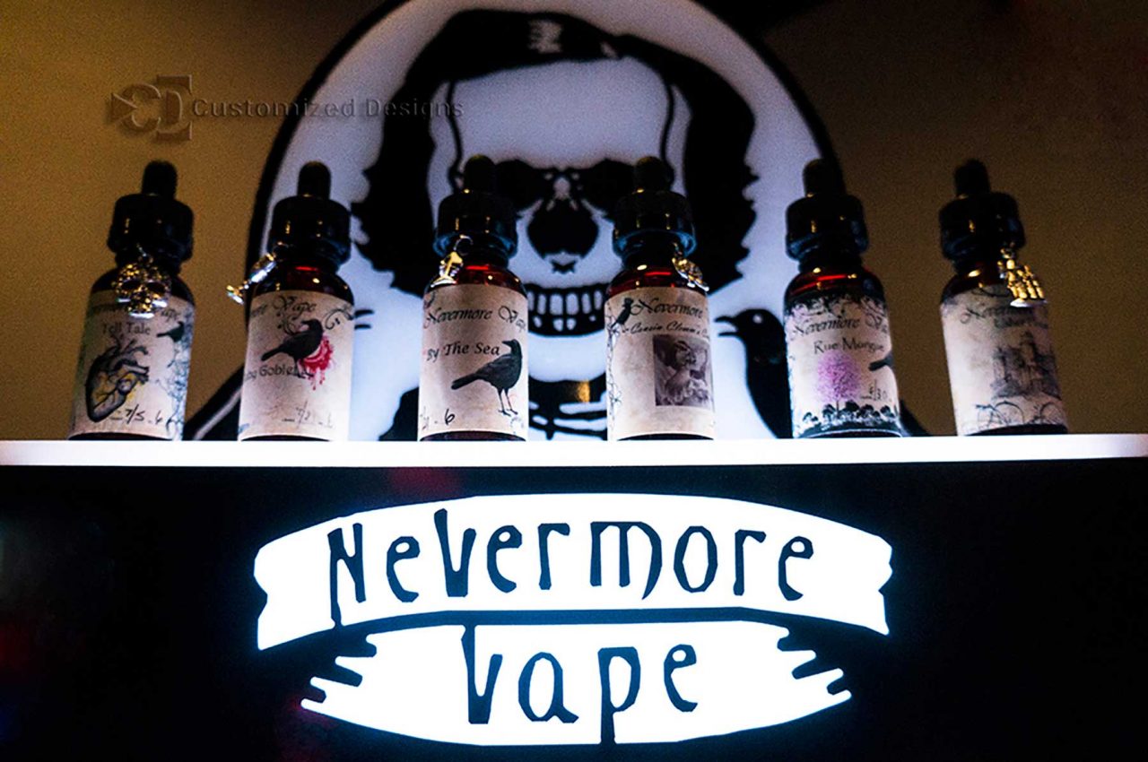 Nevermore Vape Bottle Display