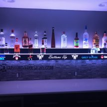 Wall Mounted 2 Tier Bar Display w/ Liquor Logos