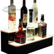 2 Tier Home Bar Liquor Display - Warm White Lighting